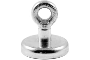 Magnetastico® | 1 pieza imán con hembrilla de neodimio N35 36 mm Ø | Fuerza de atracción 41.0 kilogramos | 1 neodimio imán con argolla ultra potente, galvanizados y muy robusto