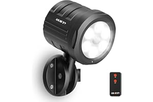 ASOFTY Lampe Exterieur Detecteur de Mouvement, 6LED 1000LM Spot Led Extérieur Sans Fil avec Télécommande, IP65 Étanche Projecteur LED Murale Batterie pour Éclairage Public, Garage, Couloir, Jardin