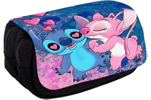 OBLRXM Étui à Crayons de Sti-TCH, Trousse Scolaire, Sti-tchTrousse à Crayons Multifonction, Enfant Trousse avec Motif Papeterie Pouch pour Filles et Garçons, Grande Capacité, 20 x 7,5 x 10 cm