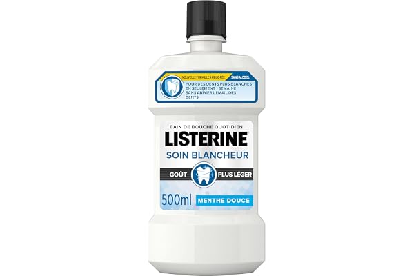 Listerine Bain de Bouche Soin Blancheur Goût Léger 500 ml