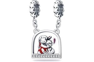 LONGLUCK Charms si adatta Pandora bracciali di fascino per la donna, 925 argento sterling perlina ciondolo penzoloni, ragazza gioielli perlina,gioielli fai da te per le ragazze.