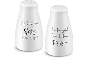 Geiserailie Salz- und Pfefferstreuer Hochzeitsgeschenk Set mit Salz und Pfeffer Aufkleber Hochzeit Geschenkideen für Brautpaar Einzugsgeschenke Einweihungsgeschenke für Wohnung Haus(Klassisch Stil)