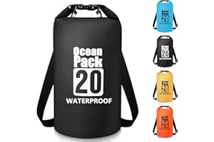 Invool Bolsa Estanca, 5L 10L 20L 30L Bolsa Impermeable Mochila Estanca Bolsa Seca, Bolsa Seca con Correa de Hombro Ajustable para Pesca, Rafting, Camping, Senderismo, Esquí, Pesca