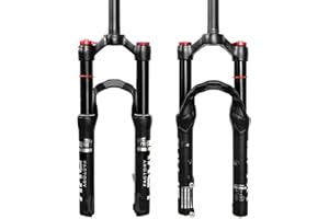 ZTZ 20 inch Bike Air Suspension Fork, 120mm Travel, 9mm QR MTB Fork, 1 1/8" Straight Tube, Manual Lockout, Ultralight Disc Brake Front Fork for Mountain, Touring, Folding, XC Bikes & E-Bikes