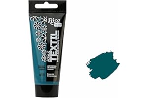 Krevo Art Colori per tessuti, lavabili in lavatrice, colore verde smeraldo, vernice acrilica, a base d'acqua, tubo da 60 ml, colore per tessuti, lavabile in lavatrice, per il fissaggio, coprente per