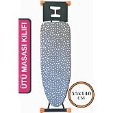 ASEV HOME &Uuml;t&uuml; Masası Kılıfı Ke&ccedil;eli İpli Stoperli B&uuml;y&uuml;k Boy 55x140 cm AHTER GRİ