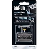 Braun electric shaver replacement shaver part 51B, compatible with WaterFlex shavers (old generation), black