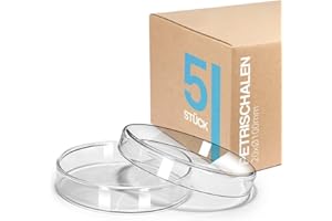 Tuuters Petrischale 5x Petrischalen aus Glas mit Deckel Labor Klarglas, sterilisierbar (20 x Ø 100mm)