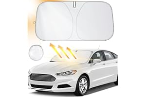 Ventdest Car Windshield Sun Shade, Block UV Rays Sun Visor Protector, Front Window Sunshades, Foldable Car Windscreen Sunshade to Keep Vehicle Cooler, Easy to Use (137 x 70 cm)