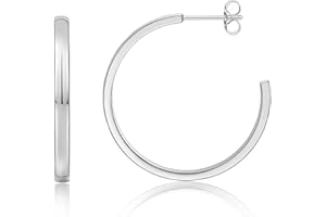Limerencia Titanium Hoop Earrings for Women, Lightweight Thin Square Edge Open Hoop Earrings, Hypoallergenic G23 Pure Titanium Post for Sensitive Ears