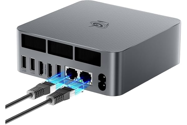 Beelink EQR5 Mini PC AMD Ryzen 5 5500U (6C/12T, jusqu'à 4,0 GHz), 16Go DDR4/500Go SSD, WiFi 6/BT 5.2, Double LAN Gigabit, 4K Dual Display (HDMI*2), Auto Power on/WOL, pour Bureautique