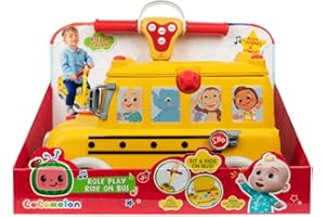 CoComelon Musical Bus Sit & Ride on | Plays Sounds & Songs | Role Play Mobile Snack Station | 4 in 1 Play | 30 Piece Playset | Ages 3 Plus | Role Play Toddler Toys by Sinco Creations