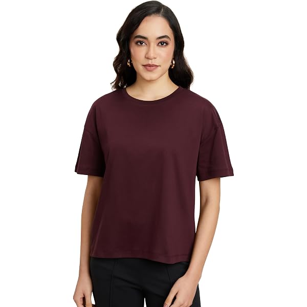 Buy Amazon Brand - Symbol Women's Oversized Textured T-Shirt