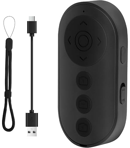 Telecomando Bluetooth Ricaricabile Per Smartphone – Controllo Zoom, Foto, Video, Lettura E Volume – Compatibile IOS E Android