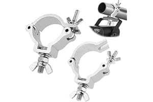 COSSTREAM Truss Clam Truss Hooks Heavy Duty Aluminium Alloy Large Load Up to 100 kg Truss Clamps Square for Movable Stage Lights and Headlights for 25-30 mm Traverse Pack of 2