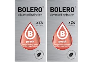 Generico Set Bolero Drink da 48 Bustine 3 grammi Peach (pesca) 3 gr Gusti Diversi alla Frutta Preparato Polvere Solubile Bevanda Fresca in Acqua,144 grammi dolcificato stevia,0.14 kilograms