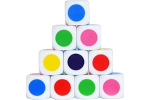 SmartDealsPro Lot de 10 dés transparents D6 à six faces de 16 mm pour DND, MTG, RPG, Tenzi, Yahtze, Bunco, jeux de borad de table, enseignement des mathématiques (couleur 7)