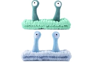GWAWG 2 PCS Diadema Maquillaje Snail Headband Uso para el Cuidado de la Piel Lavado Cara Spa Belleza las Mujeres Niña Verde y Azul