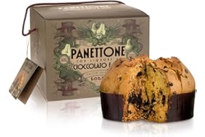 LOLLI LIQUORI SRL LOLLI Panettone, panettone artigianale al liquore al cioccolato farcito con pere e gocce di cioccolato, Limited Edition in elegante cartone da 1kg
