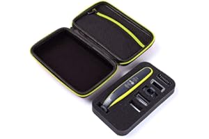 GUANHE Estuche para Philips Norelco OneBlade Hybrid Trimmer Shaver QP2520 / 70/90 (Black Green Zipper)