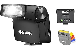 Rollei Flashy One Mini Flash Appareil Photo GN 16 Temps de Recyclage 0,01~2,5 s, Petit Camera Speedlite Universel Compatible avec Canon Nikon Sony Fujifilm Lumix, Mini-Flash-Appareil-Photo-Externe