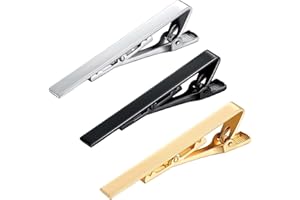YIXINHE 3 Pack Men's Tie Clips Long Styles Tie Bar Clip Set Square Edges Tie Tack Pins - Necktie Bar Necktie Wedding Business for Men Daily Life Wedding Anniversary Business Father's Day Gifts
