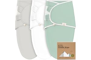 KeaBabies 3-pak ekologicznych śpiworów dla niemowląt – ergonomiczny śpiwór dla niemowląt 0-3 miesięcy, śpiwór dla noworodka, chusta dla niemowląt, śpiwór dla niemowląt, kocyk do przewijania dla