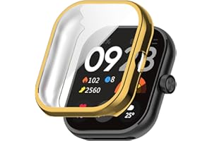 BYISYUE Etui do Redmi Watch 5, folia ochronna, silikonowe etui ochronne z termoplastycznego poliuretanu (TPU), ochrona przed zarysowaniami, kurzem, etui do Xiaomi Redmi Watch 5 (złote)