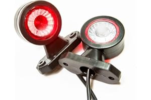 ‎WEB TRUCK Web Truck 2 x Gummi Begrenzungsleuchte Seitenleuchte Positionsleuchte 12V 24V, 2 Farben: weiß, rot, für LKW PKW Anhänger, Trailer, Abschleppwagen Wohnwagen usw