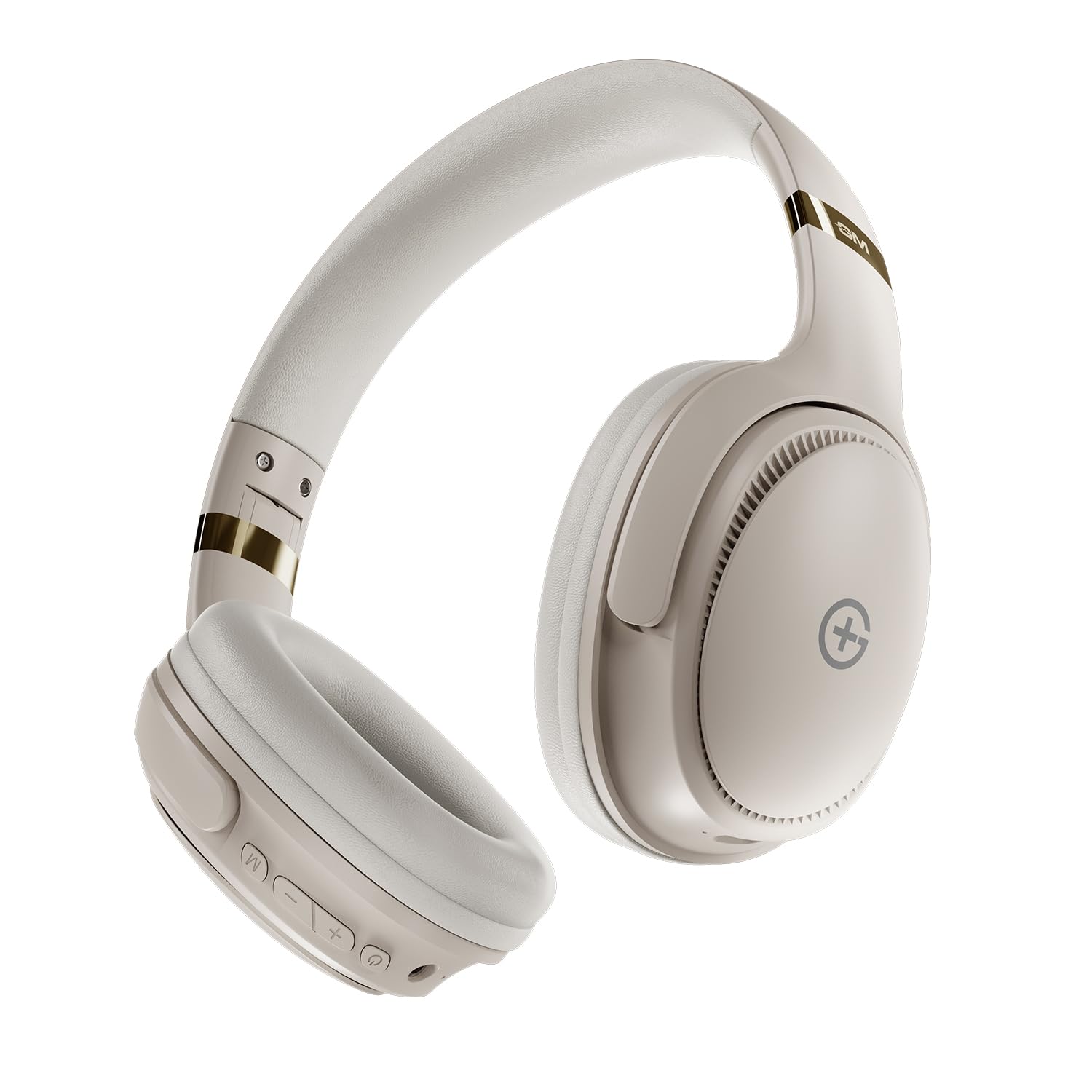 GM G+ Headphones, Over The Ear Headphones with Mic, BT 5.3, Pure Bass, 45ms Low Latency, Dual Pairing, 4 Play Modes (FM, Radio, SD Aux) 55H Playtime - White