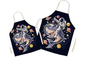 Eyand Padres y Niños delantal para cocinar - Super lindo patrón de algodón y lino delantal de la cocina de mamá niños, Cocina de Pintura delant