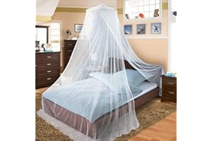 RETOTENG Mosquito Mesh Net for Bed Canopy Nets Round Dome Mosquito Net for Bedroom Garden Camping Hanging Curtains Netting Canopy for Baby/Single/King Size Bed [White]