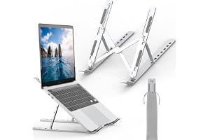GRIFEMA GB1054 laptopstativ för skrivbord, justerbar laptop-höjare, bärbart laptopstativ med 7 vinkeljusteringar för 10-17,3-tums bärbara datorer