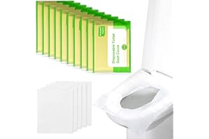 DGOSPSTIME Coussin Papier Siège Toilette,Portable Protection Toilettes Jetables,Protege Cuvette WC Jetable,Housses Siège de Toilettes Emballage,pour Hôtel Salle de Bains Toilette Publique 100 Pièces