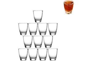 ACONDE 12-piezas Vasitos de Chupitos Vidrio: 35ml Transparente Vasos De Chupito Apto para Lavavajillas - Vodka Whisky Tequila Espresso Licor