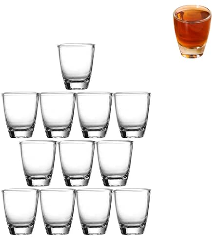 Praknu 12 Verres à Shot Carrés 6cl - Verres à Liqueur Stables Et Lavables Au Lave-Vaisselle