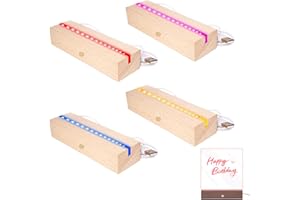 Sporgo Base in legno a LED, base per display rettangolare a 7 colori, con illuminazione USB e interruttore per lastre acriliche fai da te