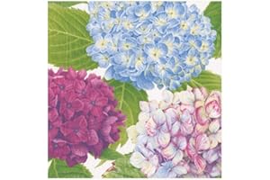 Caspari Entertaining jardín de Hortensia servilletas (Pack de 20, Papel, Azul, 16,5 x 16,5 x 3 cm