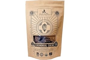 SELVABIO Organic Ceremonial Grade Cacao - 100% Raw Criollo Variety from Farmers and Ashaninka & Nomatsigenga Tribes in Peru, 250g
