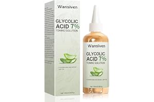 Wansiven 7% Glycolic Acid Toner, Acid Exfoliating Toning Solution Reduces Large Pores, Exfoliates, Moisturizes, with Vitamin C and Aloe Vera 100ml