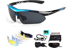 V VILISUN Occhiali Ciclismo Occhiali Sportive per Bici in Corso Sunglasses Cycling Occhiali da Sole Multi funzione per Corsa Guida, Super Leggero e Infrangibile Protezione UV con Lenti Intercambiabili