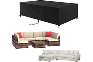 HOLEILUCK Housse Table De Jardin 165x75x80cm Bâche Protection Salon De Jardin Housse Salon De Jardin Exterieur Imperméable Noir Tissu Oxford Housse De Protection Table De Jardin Résistance au Vent Anti-UV