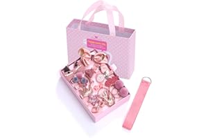 Enkarl Haarspangen für Babys, Mädchen, niedliche Haarschleifen, elastische Haargummis, Haarschmuck mit Geschenkpaket für Babys, Mädchen, Säuglinge, Kleinkinder, Kinder, 18 Stück (Rosa)