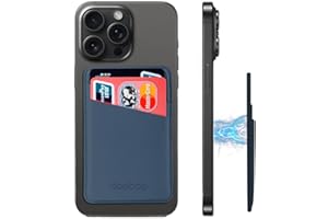 doeboe Compatible with Magsafe Wallet iPhone14 13 12 Pro Max, Leder Kartenhalter kompatibel mit iPhone14 13 12 Pro Max/14 13 12 Pro/14 13 12/13 12 Mini/14 Plus, Mag Safe Adhesive Zubehör(Blau)