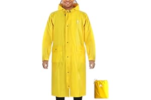 ANYOO Unisex Waterproof Lightweight Raincoat Long Hooded Rain Poncho with Pockets for Backpacking Hiking Camping Outdoors,One Size