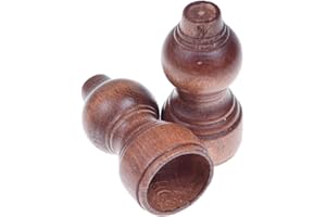 ROBERT'S RUGS Wooden Curtain pole Finials 28mm classic Rail Finial Ends 2 Pcs (Alder)