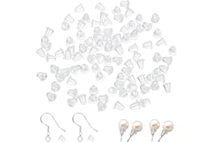 AIDQXBAOER 300 Pezzi fermagli per orecchini in silicone, Silicone 4 x 4 mm Trasparente Piccolo Ferma Orecchino Orecchini,Chiusura Orecchini Silicone, Gommini Orecchini