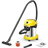 Kärcher WD 3 S V-17/4/20 - Bidone Aspiratutto Solidi Liquidi, Potente Aspirapolvere da 200AW, 100W, con Sacco, Funzione soffi