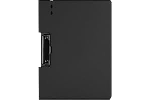 CHANGXIN Klemmbrett A4 mit Deckel, Schreibmappe Klemmbretter für Büro/Baustelle/Schule - Schwarz