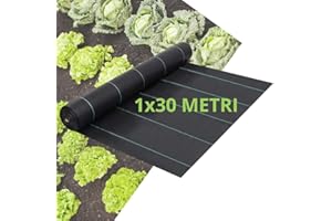 Tata Home Telo Pacciamatura 1x30 Metri 100g/m² Telo Anti Erbacce per Orto Giardino Tessuto Permeabile all'Acqua Stabilizzazione ai Raggi UV Barriere Contro Le Erbe Infestanti Colore Nero